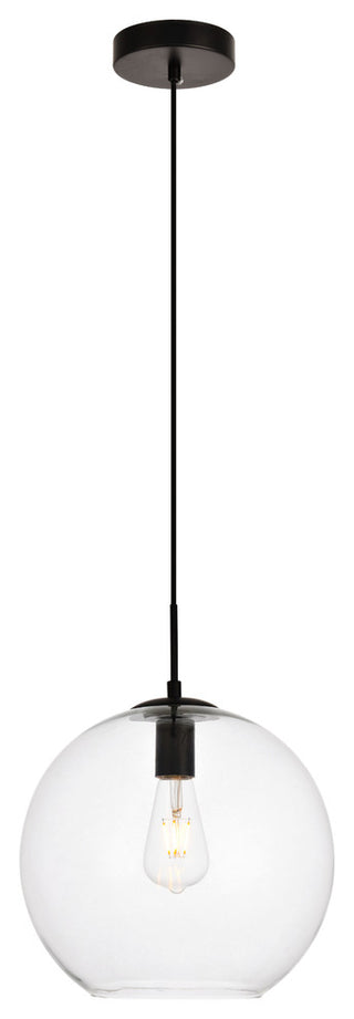 Light 1 Pendant in Black & Clear