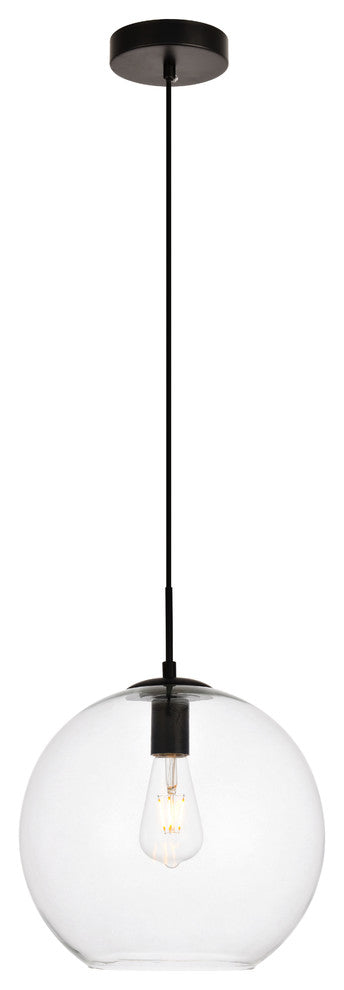 Light 1 Pendant in Black & Clear