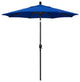 7.5'' Black Push-Button Tilt Crank Aluminum Umbrella, Pacific Blue Pacifica