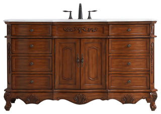 Bathroom Vanity, Teak, 60", Single Sink