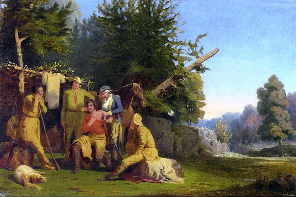 William Tylee Ranney The Wounded Scout, 18"x27" Wall Decal Print