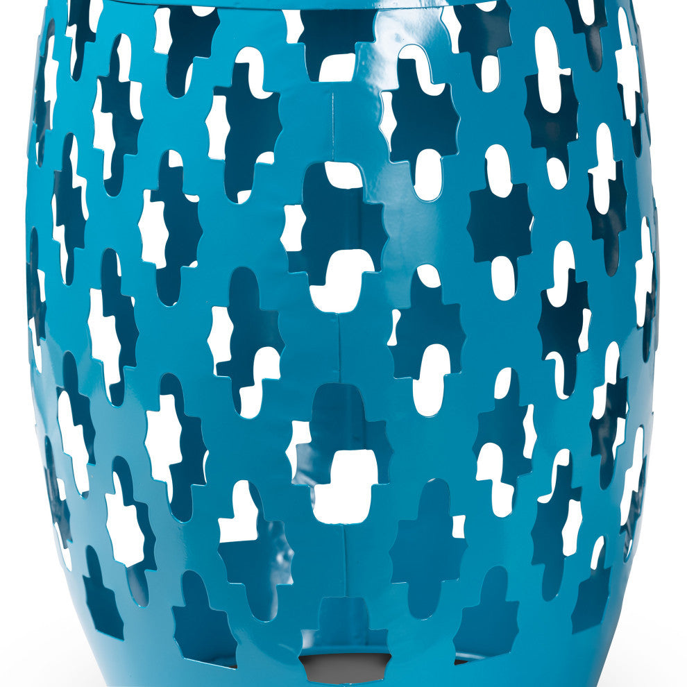 Elenor Contemporary Outdoor Side Table, Blue