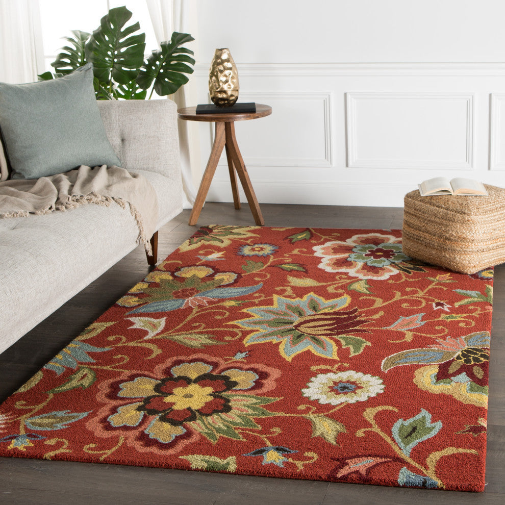 Jaipur Living Zamora Handmade Floral Red/Multicolor Area Rug, 8'x10'