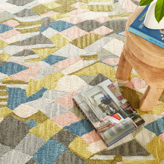 Kit Kemp x Dash & Albert Deer Leap Coral Hand Hooked Wool Rug, Multi, 2'6" x 8'