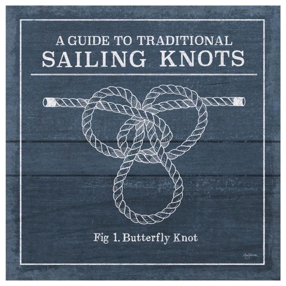 "Vintage Sailing Knots II" Digital Paper Print by Mary Urban, 32"x32"