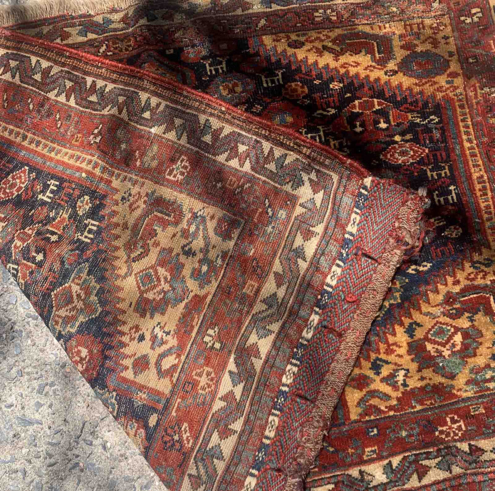 Handmade Persian Collectible Gashkai bagface 2'x2.6', 60cmx79cm 1880s