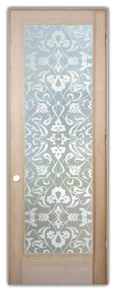 Interior Prehung Door or Interior Slab Door - Floweret - Douglas Fir (stain...