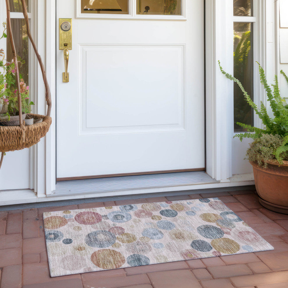 Machine Washable Indoor/Outdoor Chantille ACN1896 Blush 1'8" x 2'6" Rug