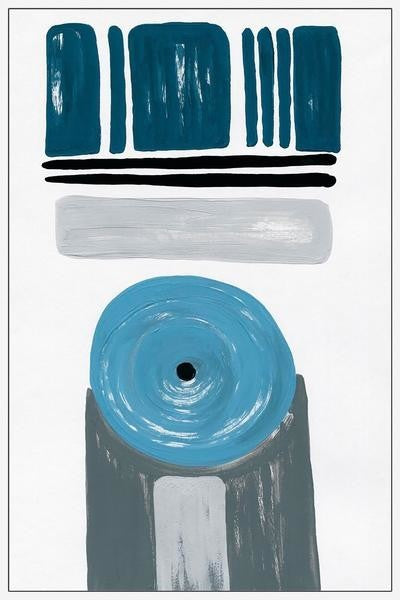 "Blue Target" Floater Framed Painting Print on Canvas, 40"x60"