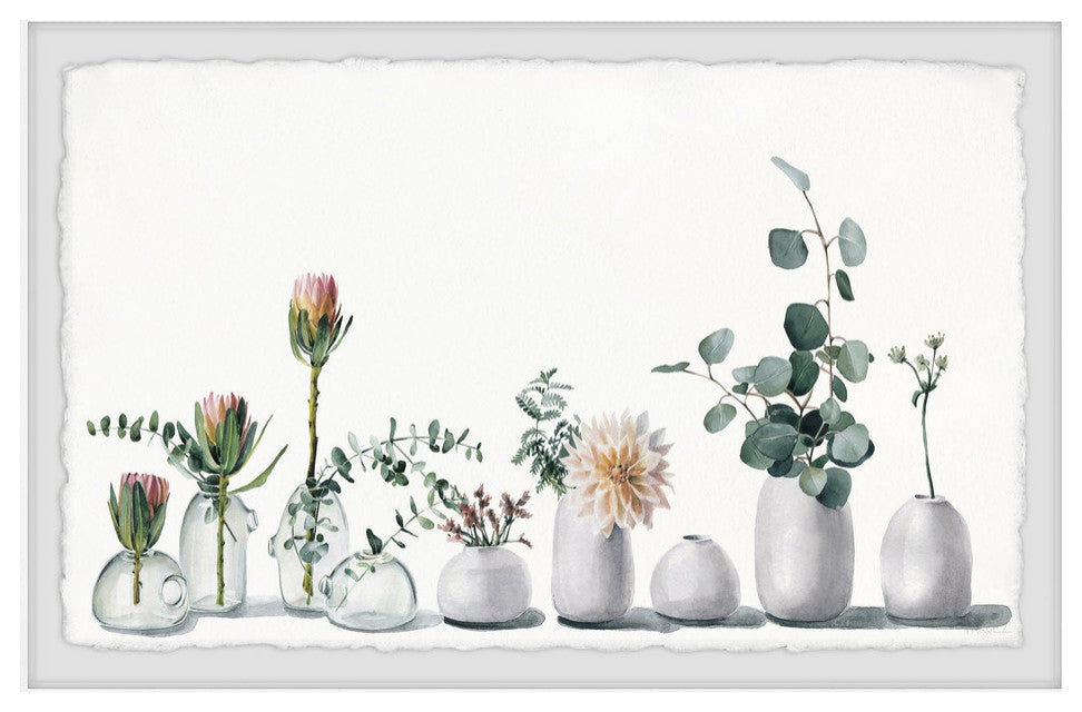 "White Simplicity" Framed Painting Print, 12"x8"
