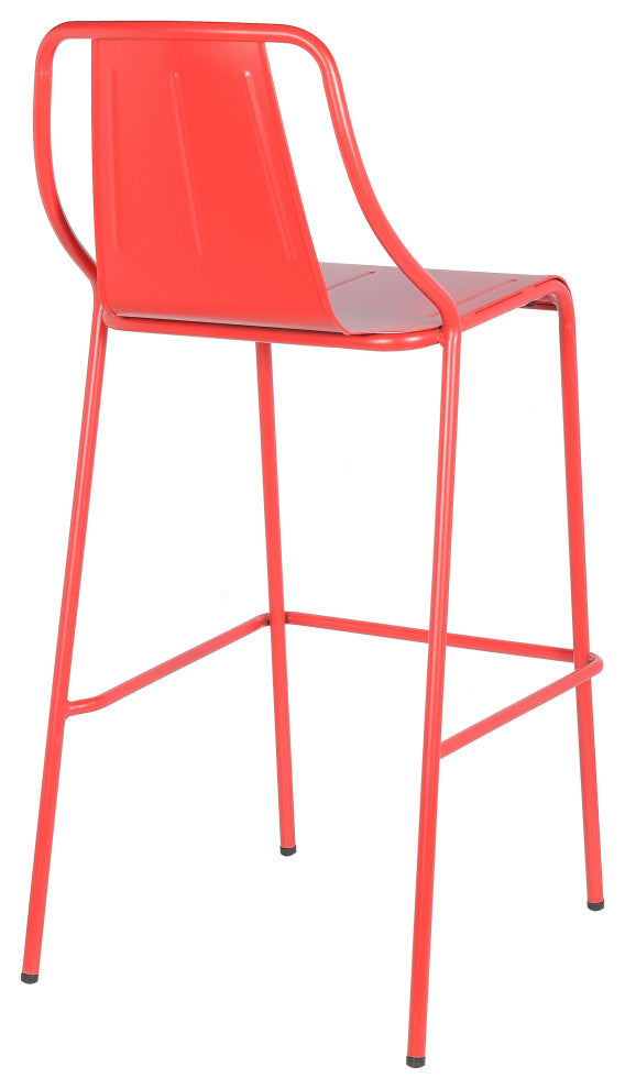 Corrissa Patio Bar Stool in Frosted Red (Set of 4)