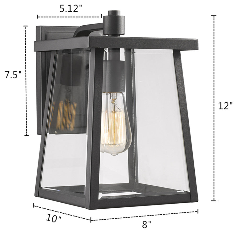 Gabriel 1-Light Textured Black Outdoor Wall Sconce 12"