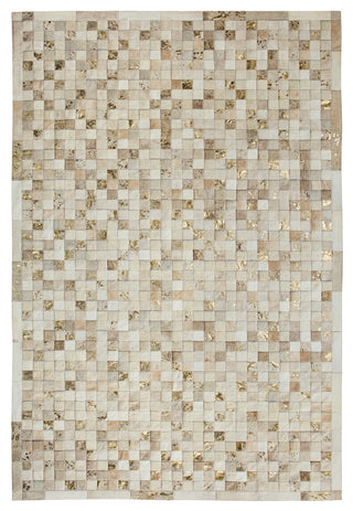 Cowhide Patchwork Rug, Hera, Rhodium, 9'x12'