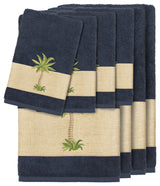 Colton 8-Piece Embellished Towel Set, Midnight Blue