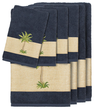 Colton 8-Piece Embellished Towel Set, Midnight Blue