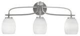 Cavella 3 Light Bath Bar, Graphite Finish, 5" White Linen Glass
