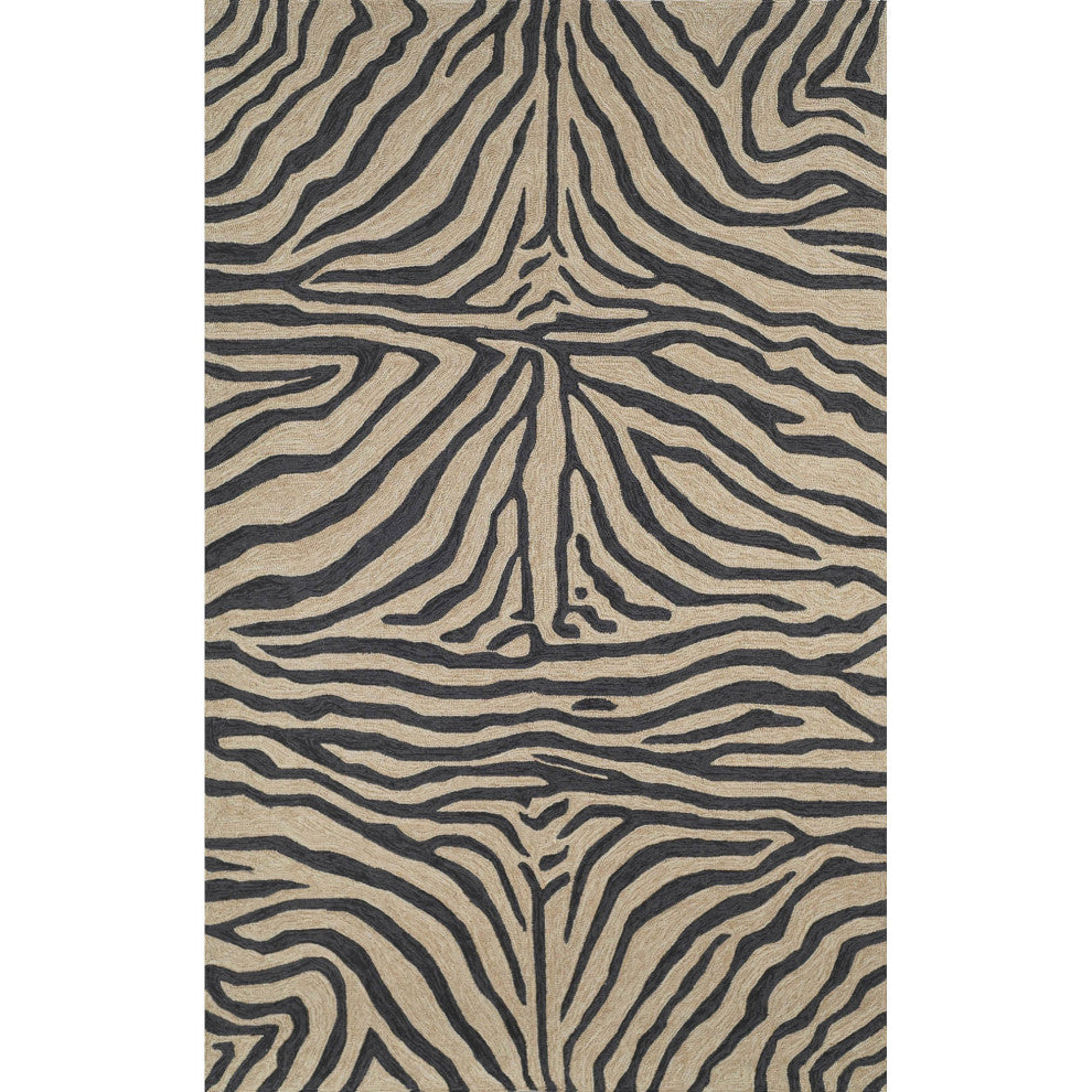 Ravella Zebra Indoor/Outdoor Rug, Black, 3'6"x5'6'