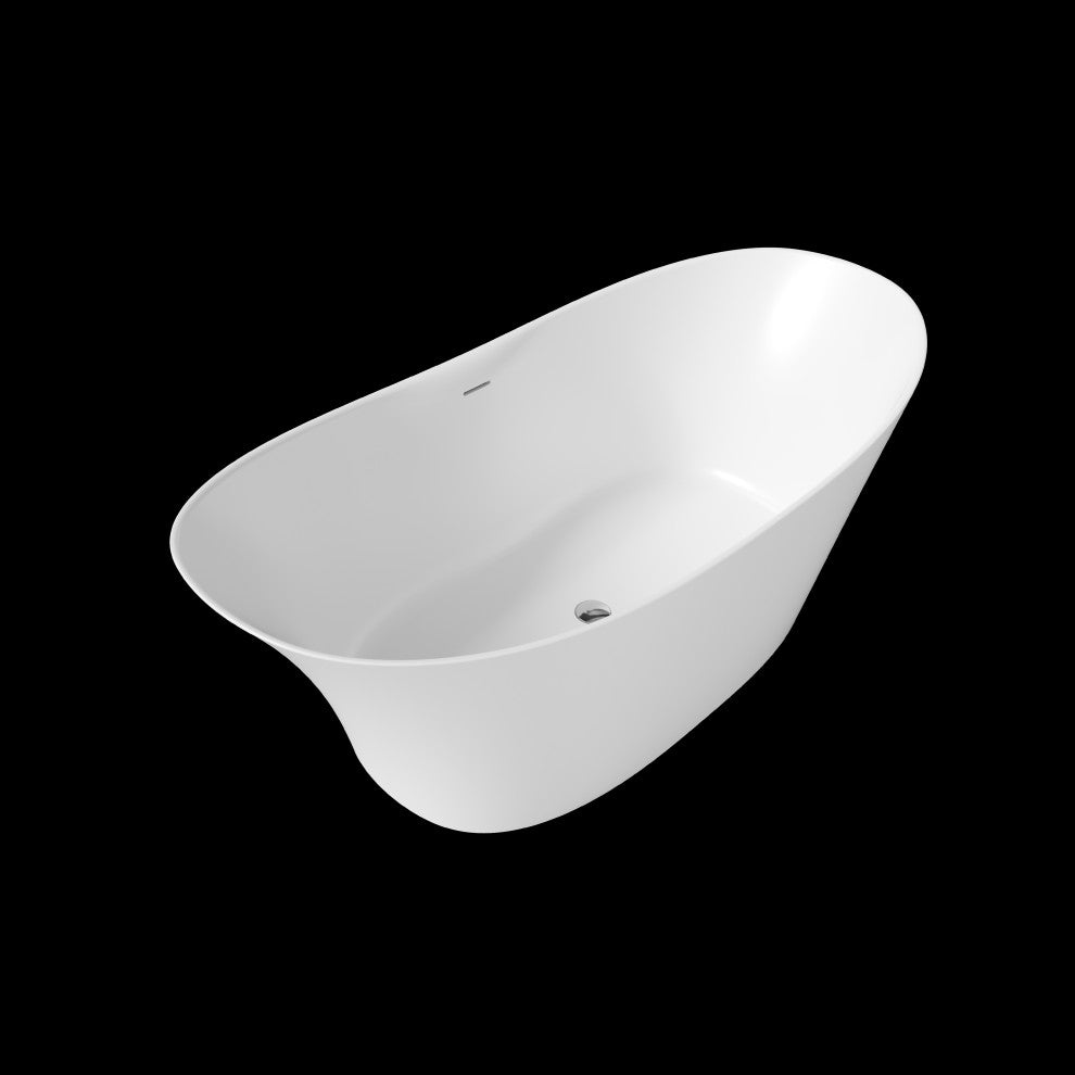 Perlato Alessandria 68" Eco-Lapistone Soaker Tub, White
