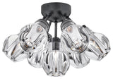 Fredrick Ramond FR46951 Elise 7 Light 16"W Semi-Flush Globe - Black