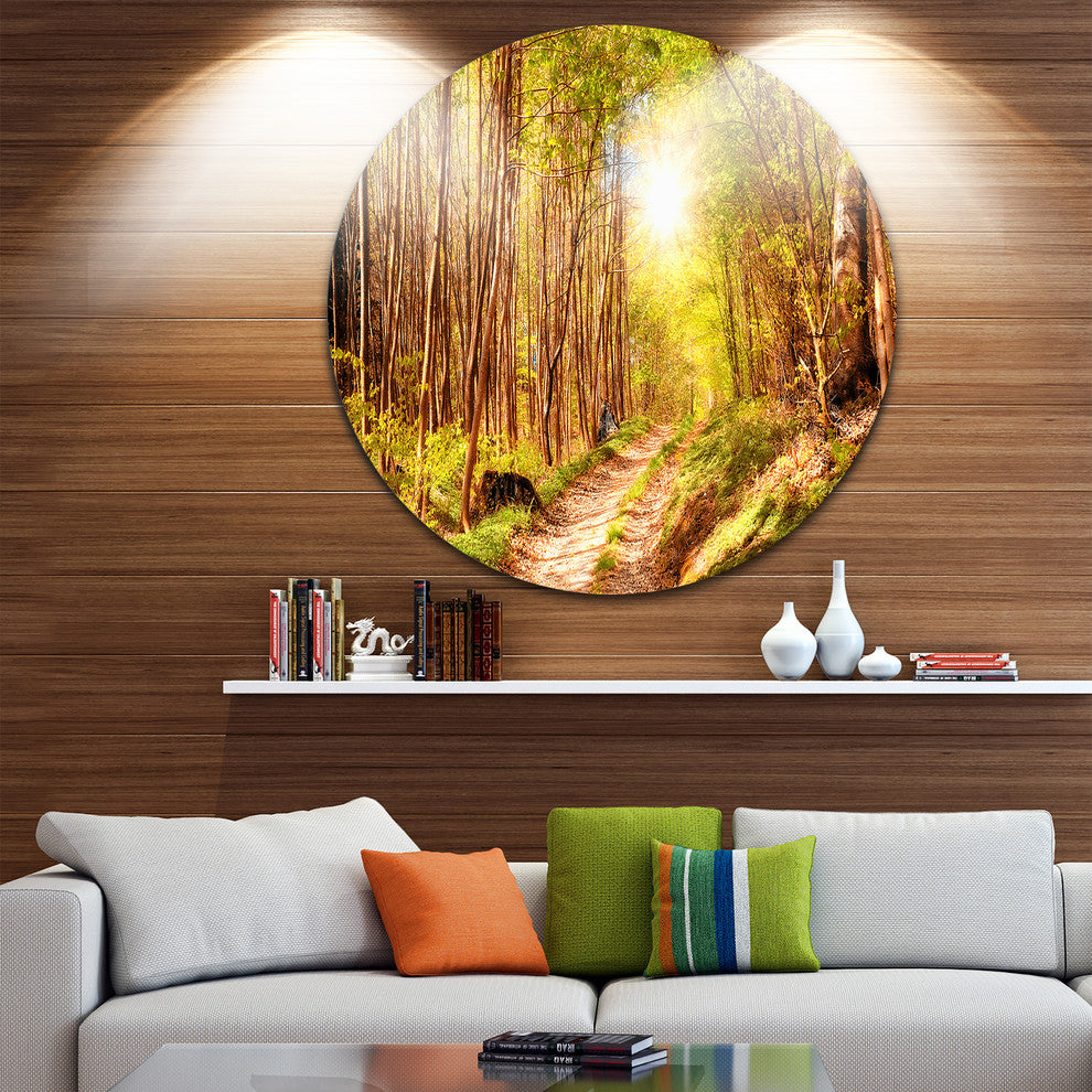 Autumn In Denmark, Photo Landscape Round Metal Wall Art, 11"