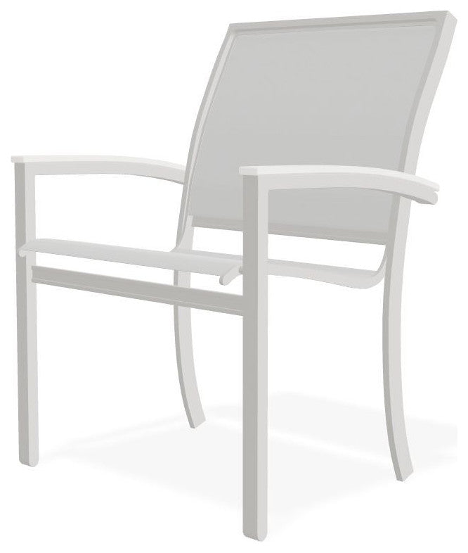 Bazza Sling Stackable Outdoor Dining Chair, White/Snow