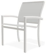 Bazza Sling Stackable Outdoor Dining Chair, White/Snow