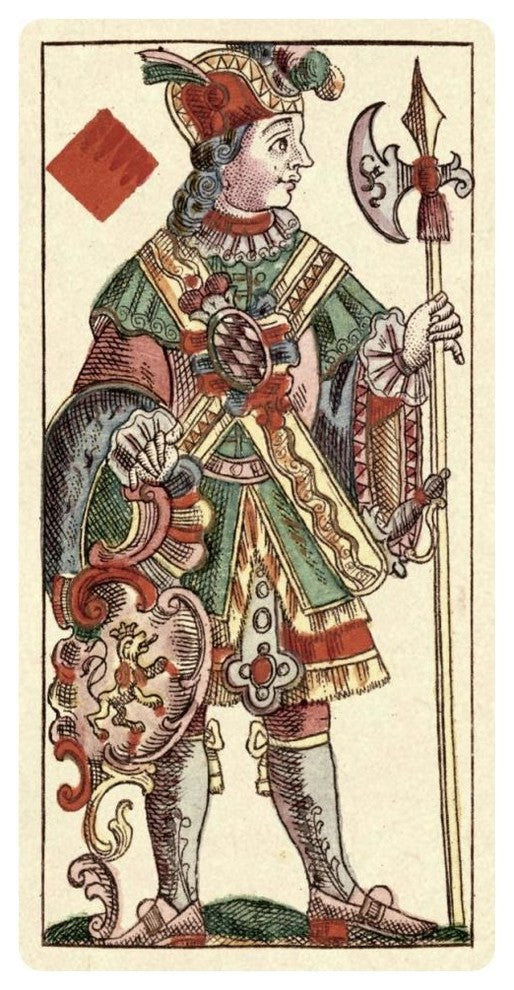 "Knave of Diamonds (Bauern Hochzeit Deck)" Paper Art, 32"x62"