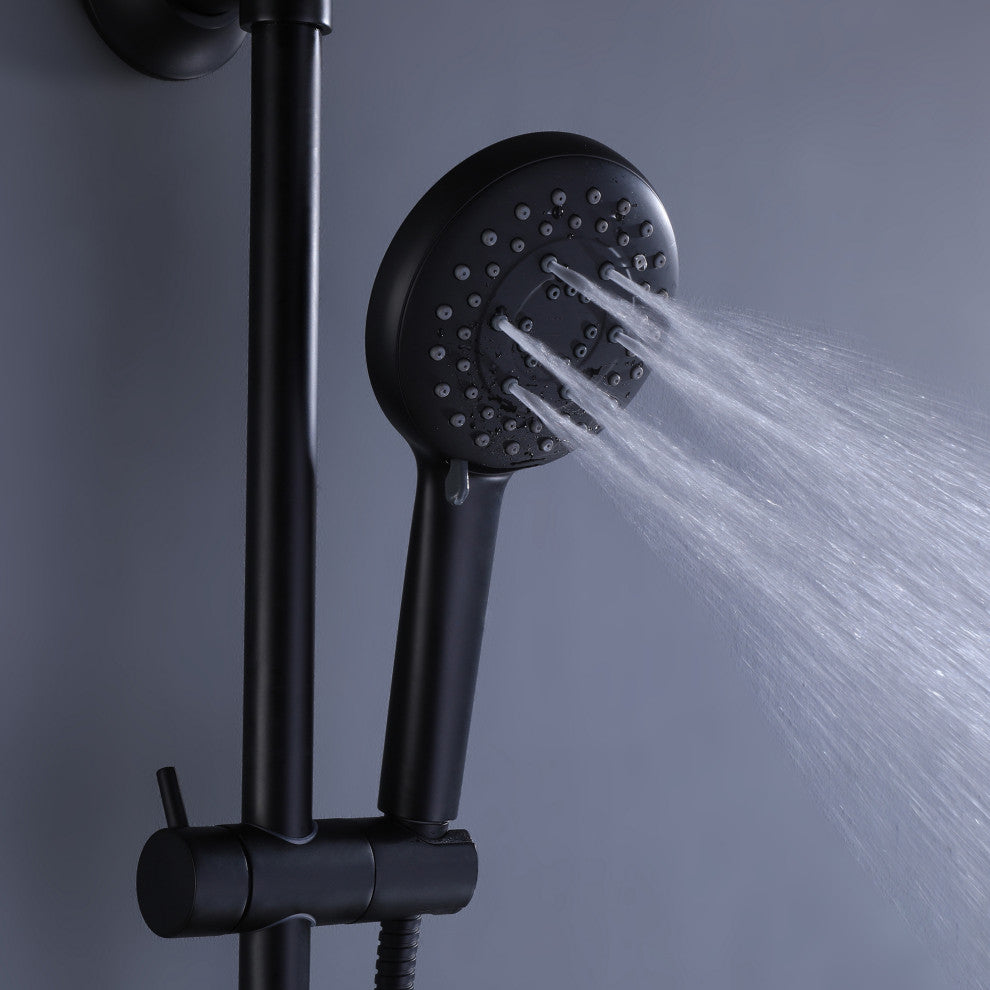 Shower System with 10"? Rain Shower Head&5-setting Handshower Less Rough-in Valve