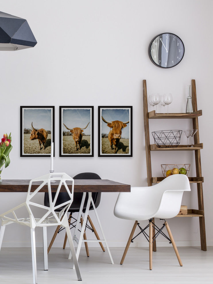 Sweeping Horns Triptych, Set of 3, 12x18 Panels