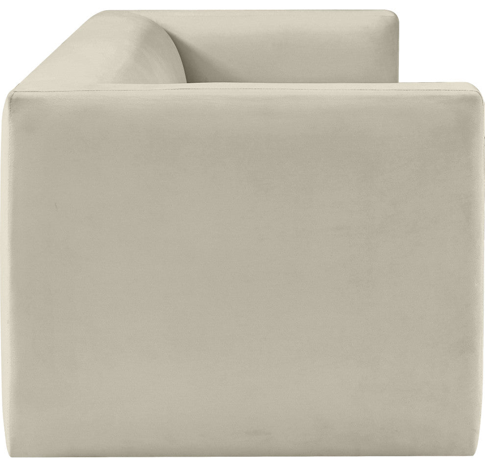 Henson Velvet Upholstered Sofa, Cream