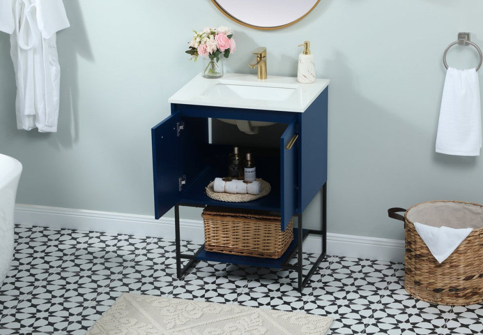 Sue 24" Single Bathroom Vanity, Blue