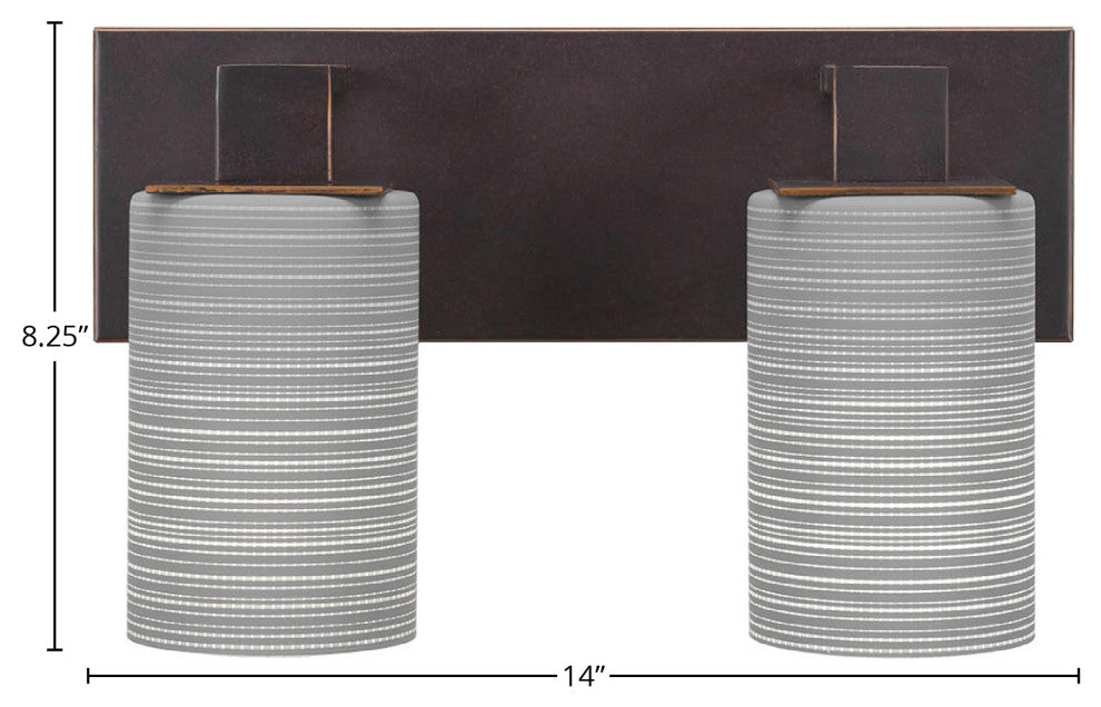 Apollo 2-Light Bath Bar, Dark Granite/Gray Matrix