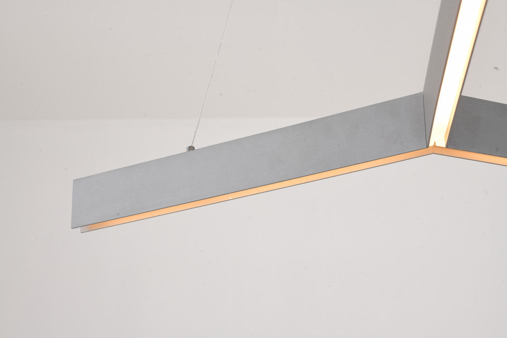 Metal and Acrylic "Y" Shaped Frame LED Light Fixture, Gray