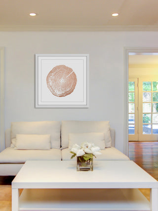 "Log Cutout Rose Gold" Framed Painting Print