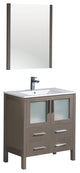 Torino 30" Gray Oak Modern Bathroom Vanity With Integrated Sink, FFT3071CH