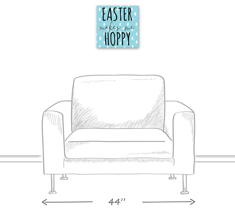 Easter Makes Me Hoppy Graphic Art Print on Canvas