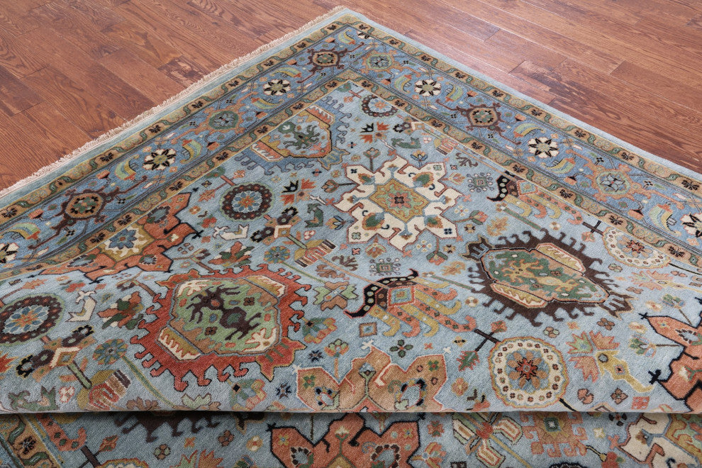 9' 1" X 12' 1" Handmade Persian Fine Serapi Wool Rug - Q11645