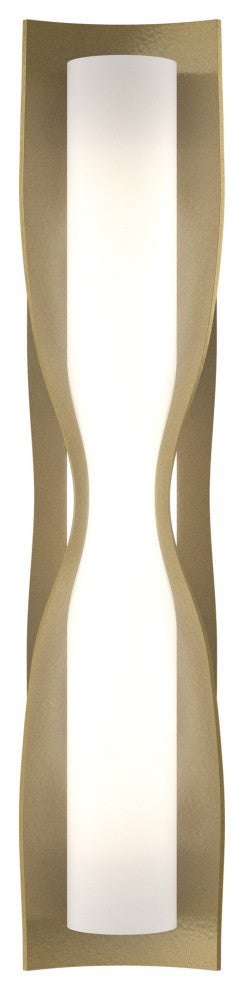 Dune Large Sconce, Modern Brass, Opal Glass