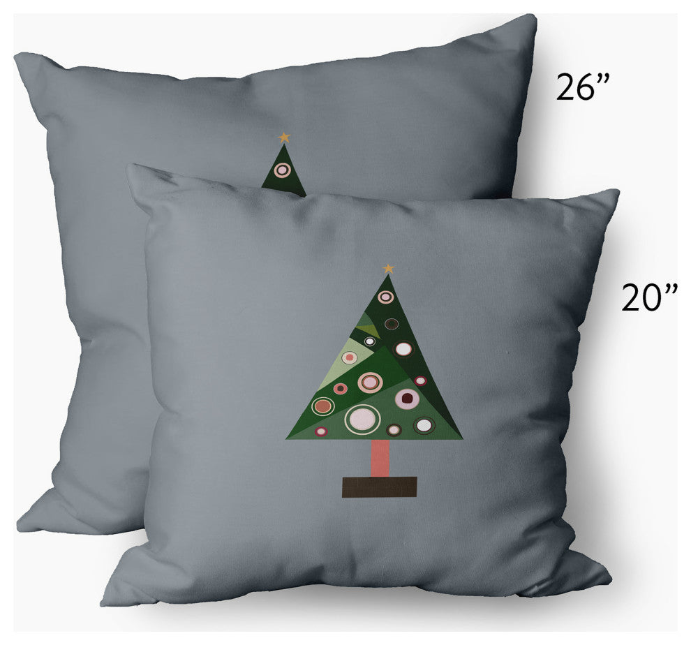 Crazy Christmas Decorative Throw Pillow, Mid Gray, 14"x20"