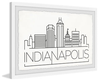 "Indianapolis Skyline" Framed Painting Print, 36x24