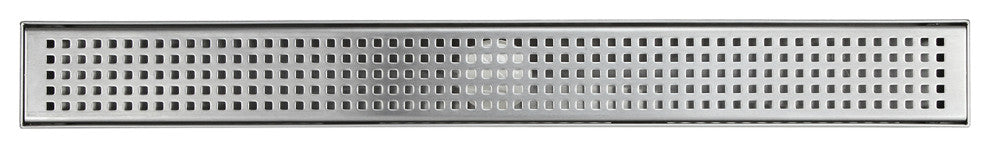 Shower Linear Drain 18" Square Checker Pattern Grate
