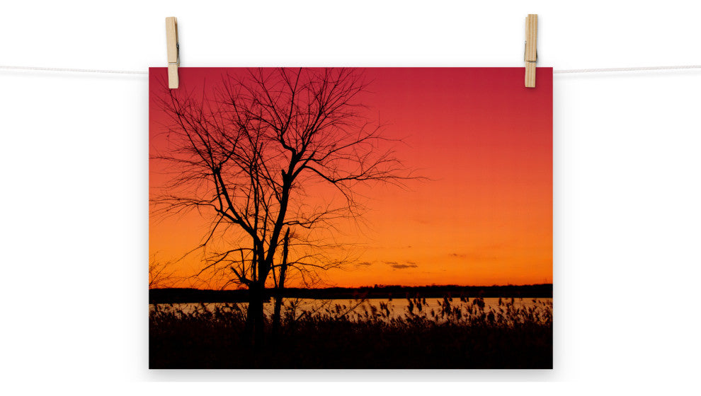 Burning Skies Landscape Photo, Rural Unframed Wall Art Print, 12" X 16"