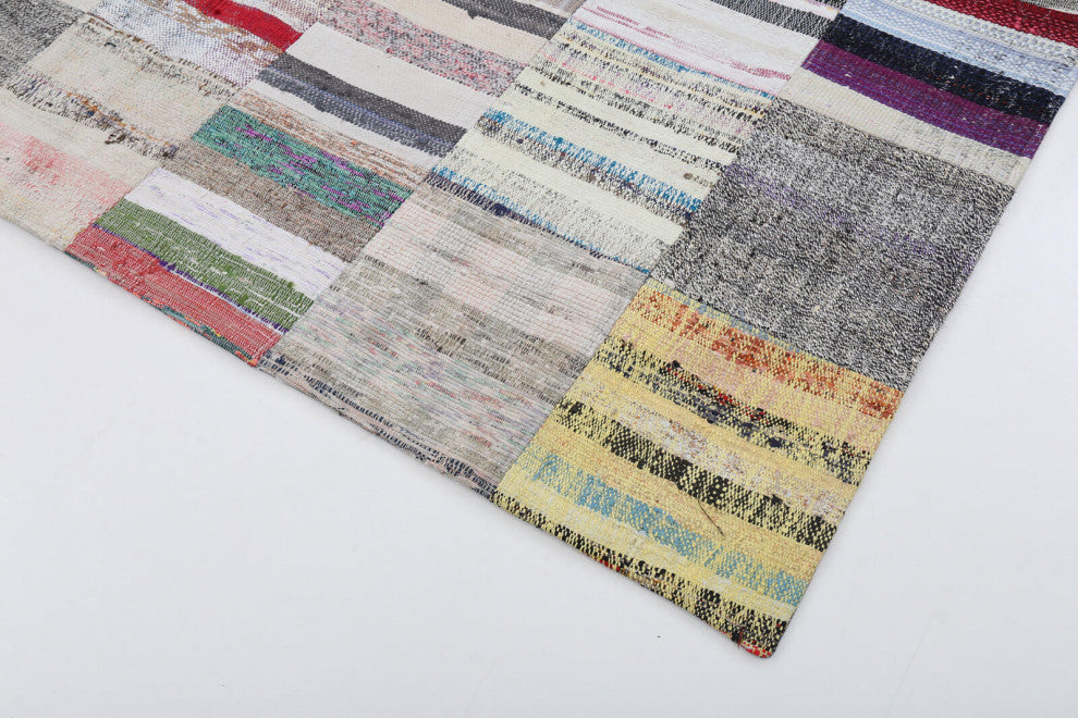 Rug N Carpet - Handmade Turkish 6' 7'' x 9' 10'' Tribal Patchwork Kilim Rug