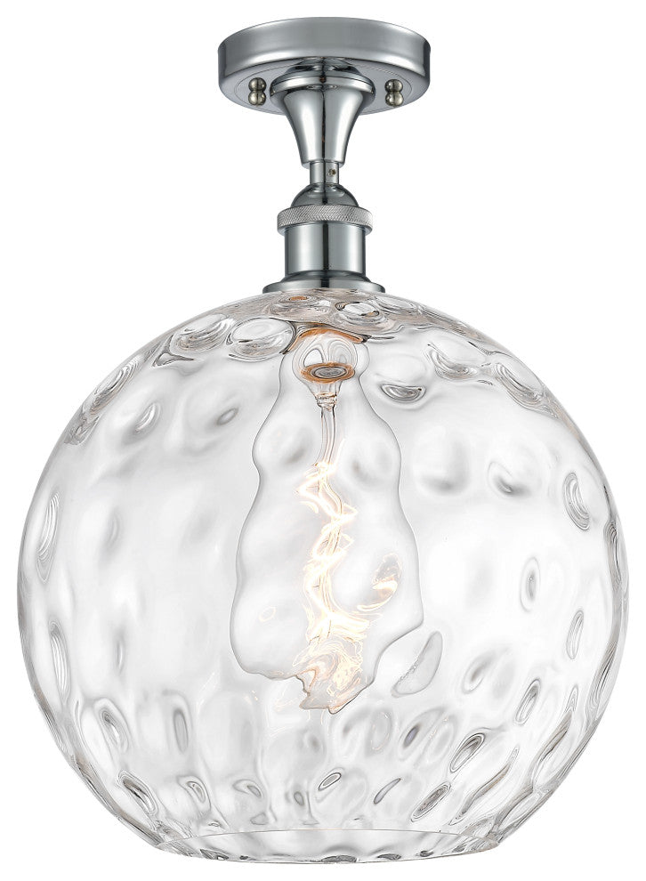 Innovations 516-1C-PC-G1215-12 1 Light Semi-Flush Mount, Polished Chrome