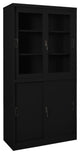 Vidaxl Office Cabinet With Sliding Door Black 35.4"x15.7"x70.9" Steel