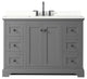 Avery 48" Dark Gray Single Vanity, Giotto Quartz Top (3-Hole), Black Trim