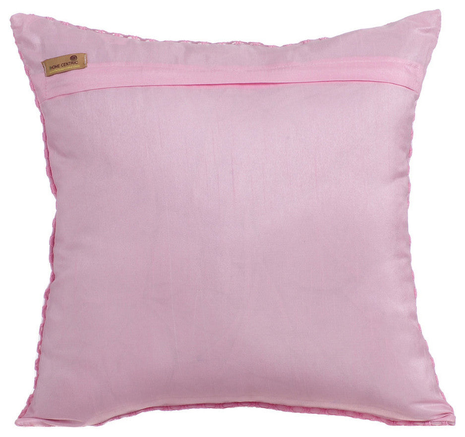 Pink Throw Pillow Covers 16"x16" Decorative Cushion Cover Silk, Pink Beehive