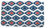 Upscale Getaway Diamond Jive 2 Geometric Print Bath Mat, Navy Blue, 21"x34"