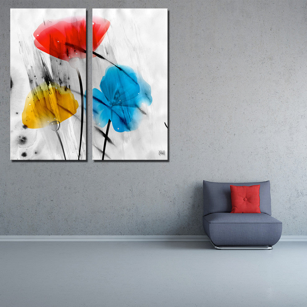 Ready2hangart 'Painted Petals III-B' Canvas Wall Art 2-Panels