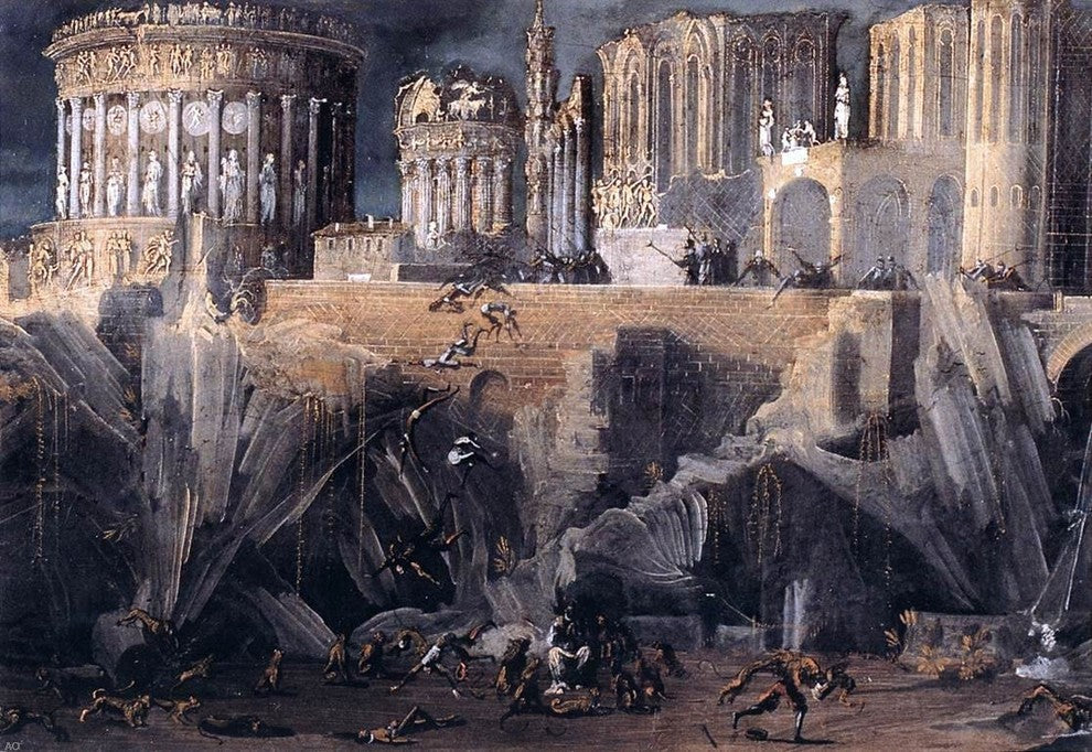 Francois De Nome A Fantastic Architectural View Gallery Wrapped Canvas Print